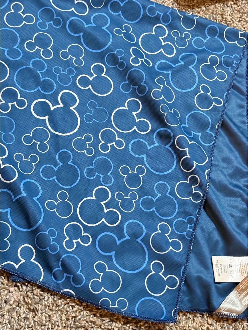 Disney Parks Blue Mickey Mouse Cooling Towel 100% Polyester